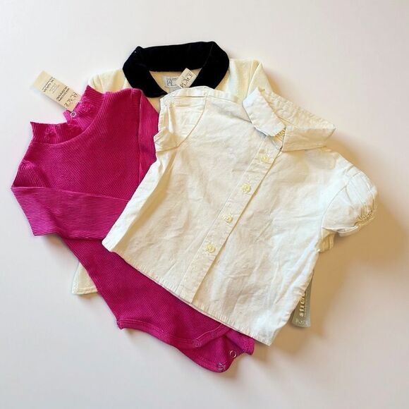 The Children's Place Pink, Cream, and White Kids Shirts 6-9 months - Picture 3 of 5